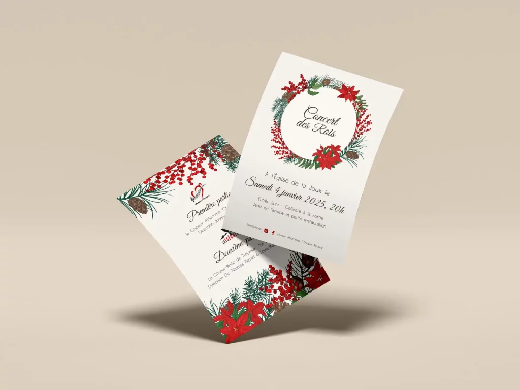 Projet d'une graphiste, fribourg, flyer de Choeur Accord.