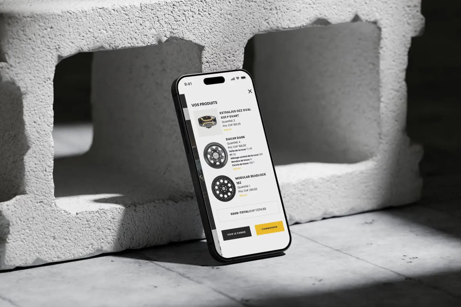 Création du site internet de Ghostor Sàrl à Fribourg sur mobile.