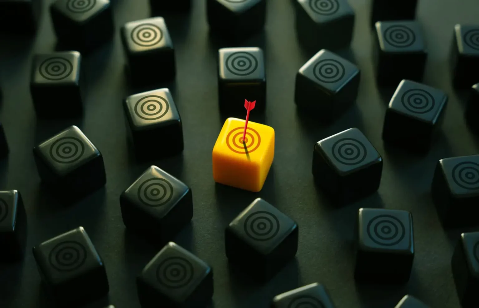 Cible en 3D pour le service marketing.