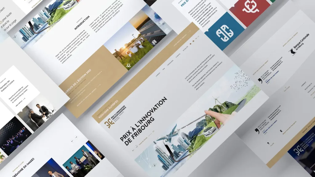Création site internet du prix à l'innovation à Fribourg.
