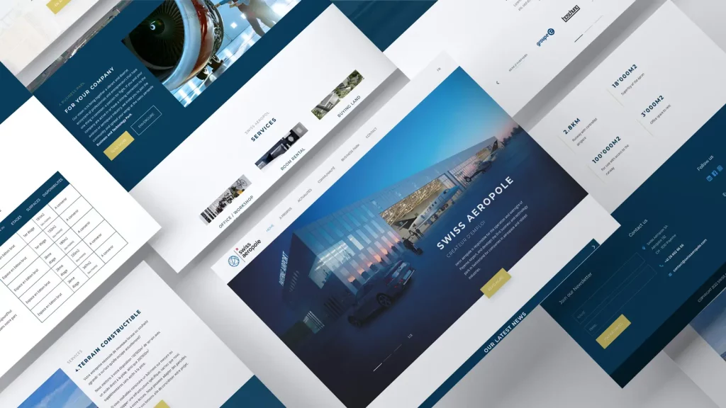 Création site internet de Swiss Aeropole à Fribourg.
